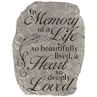 In Memory of a life so beautifully lived garden stone