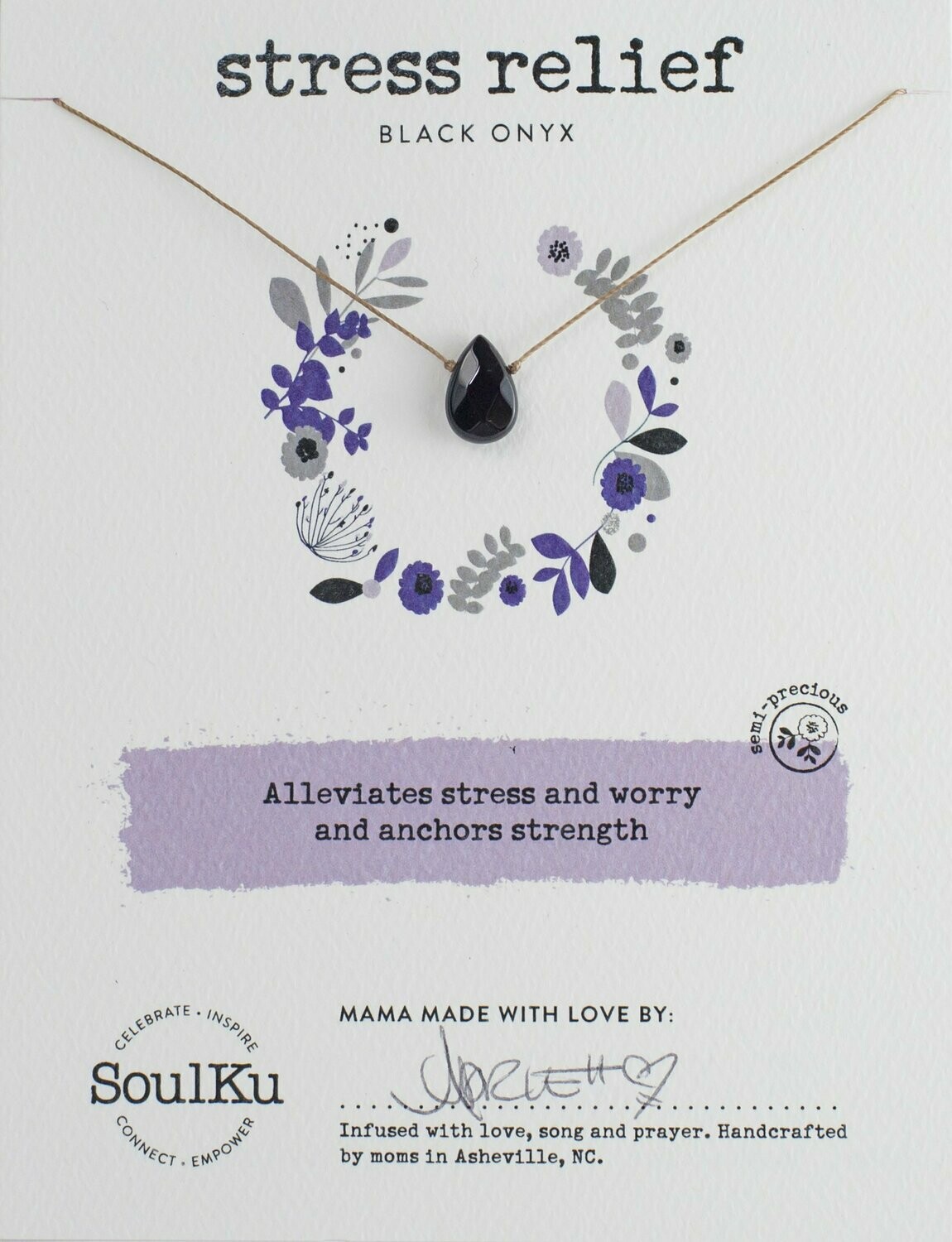 Soul-Full Necklace Black Onyx - Stress Relief