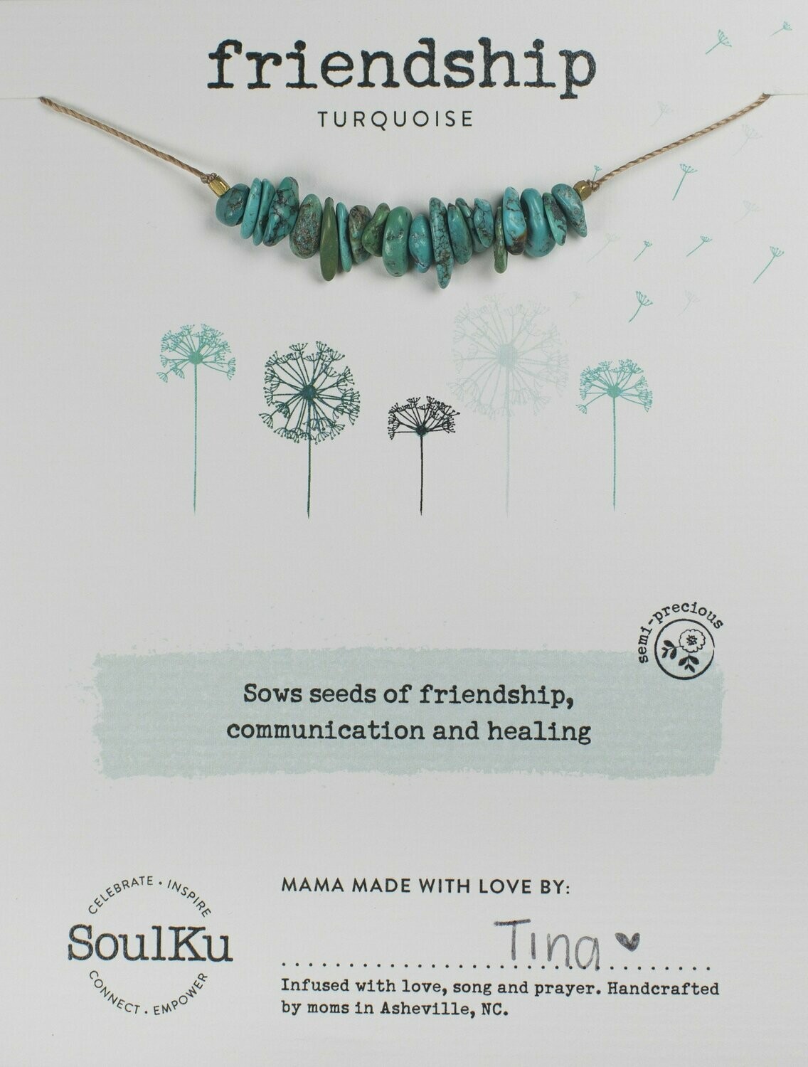 Seed Necklace Turquoise- Friendship