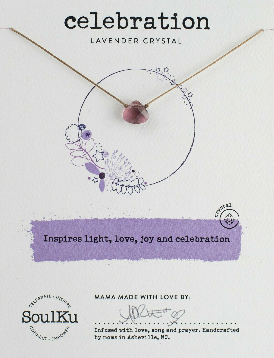 Soul-Full Necklace Lavender Crystal - Celebration