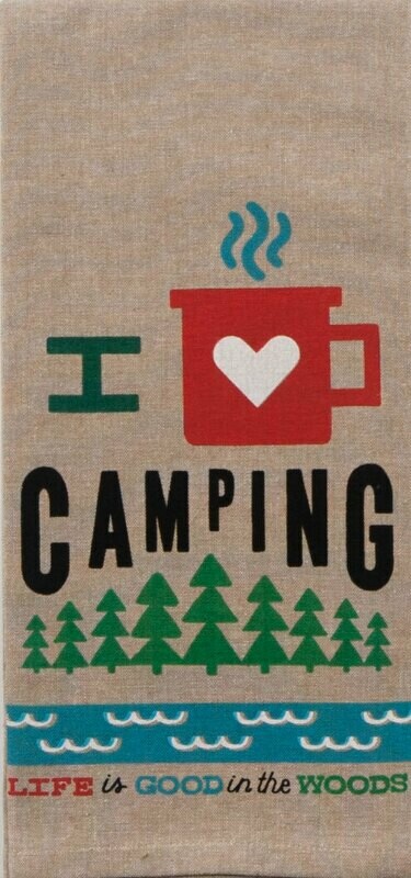 LOVE CAMPING TEA TOWEL