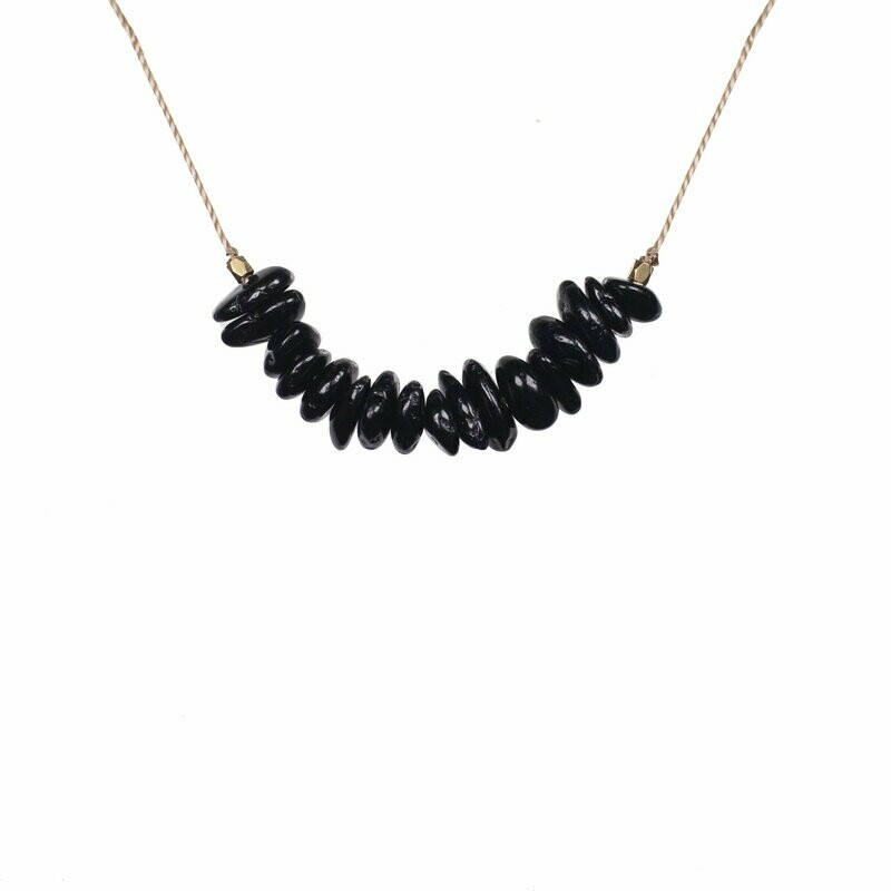 Seed Necklace Black Tourmaline - Cleanse & Protect
