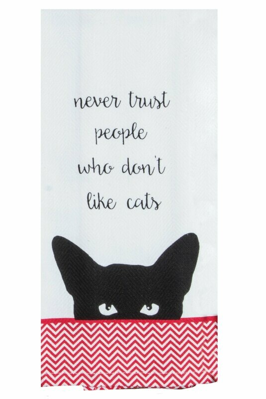 PURR NEVER TRUST TEA TOWEL