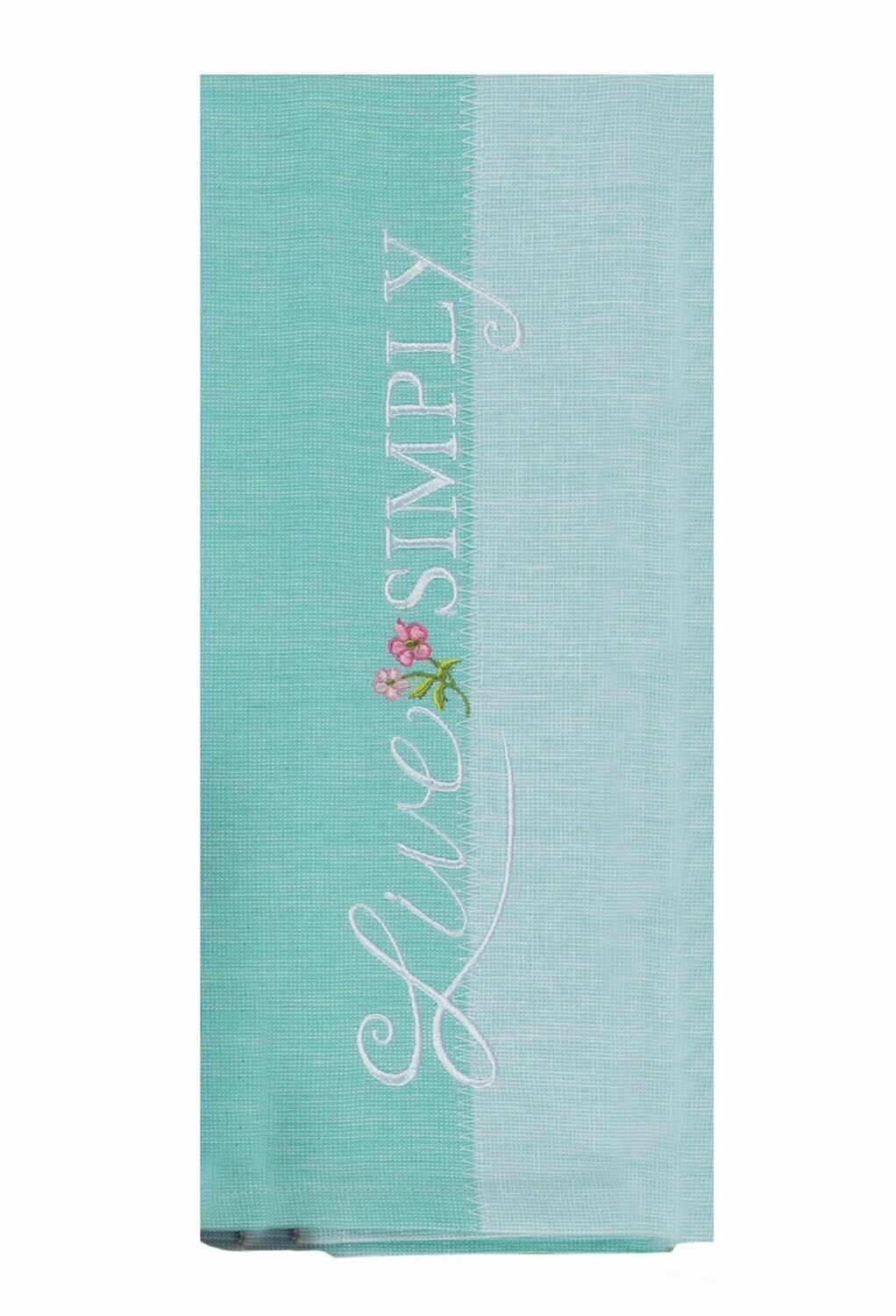 Live Simply Embroidered Tea Towel
