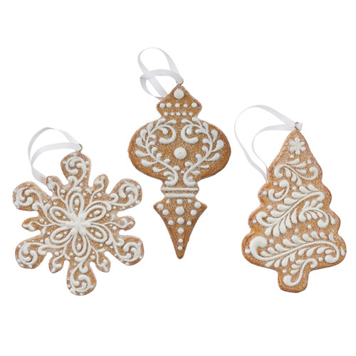 White Icing Gingerbread Ornament
