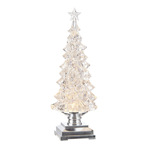 Lighted Tree with Swirling Glitter