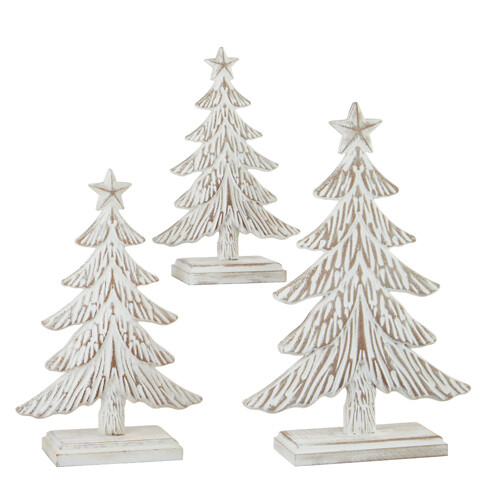 White Washed Wood Trees, Size: Small