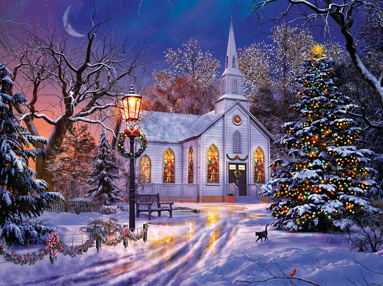 The Old Christmas Church Puzzle 1000
