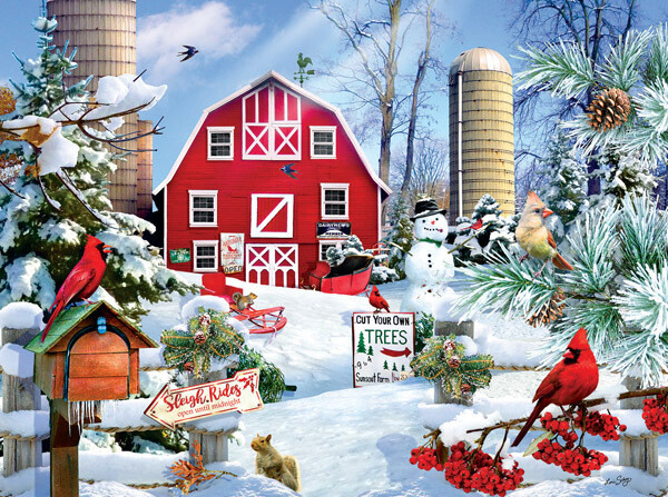 A Snowy Day on the Farm Puzzle 1000