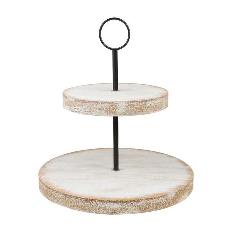 Weathered Wood Tiered Tray