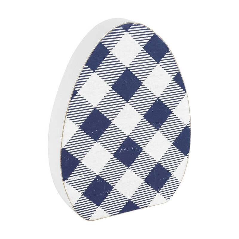 Lrg. Navy Check Egg