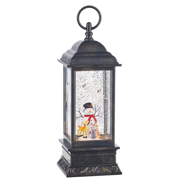 11" Snowman Musical Lighted Water Lantern