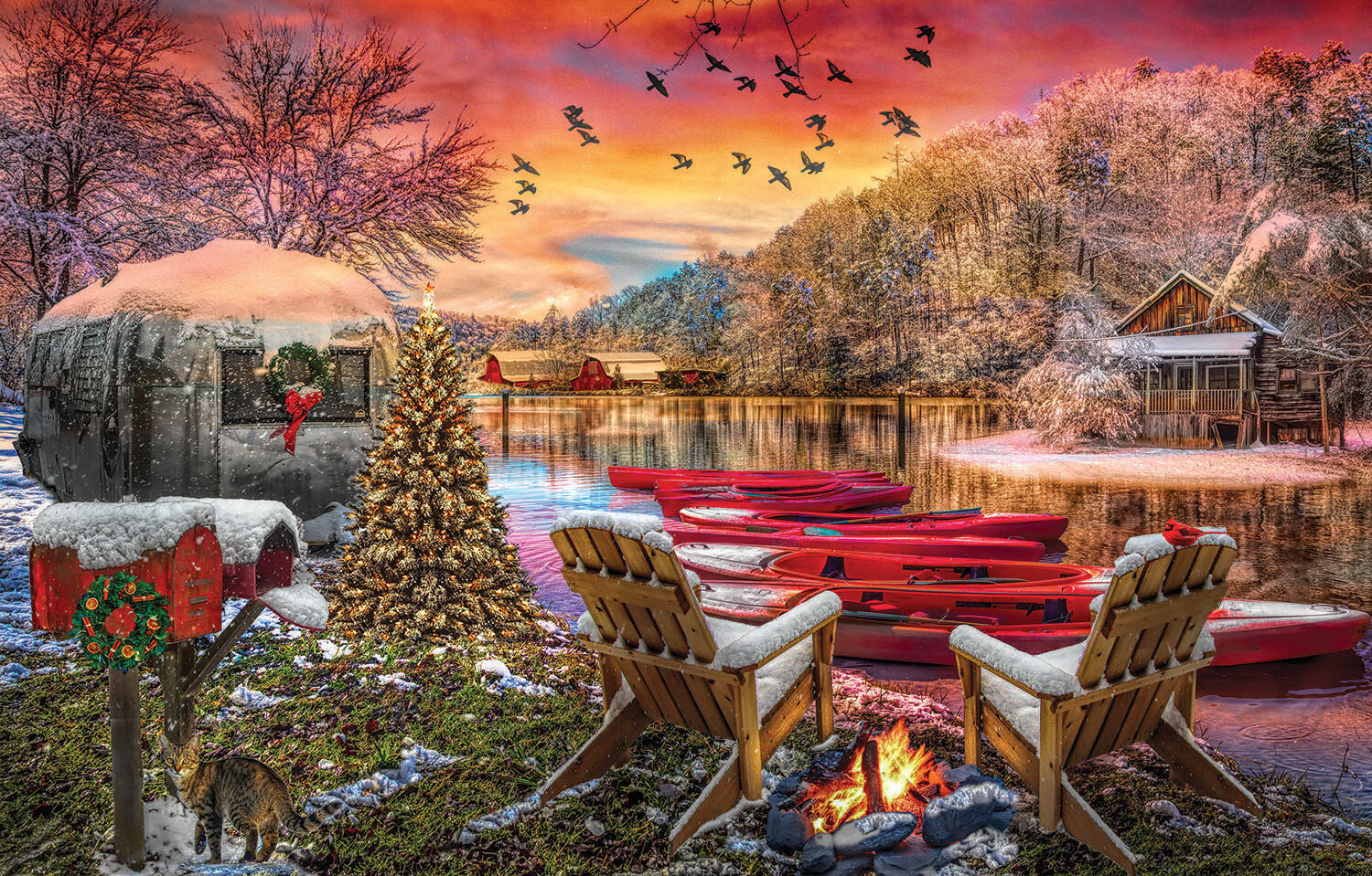 Christmas Eve Camping Puzzle 1000