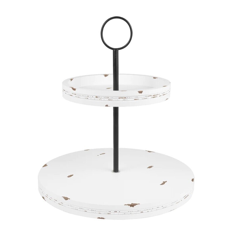 Chippy White Tiered Tray