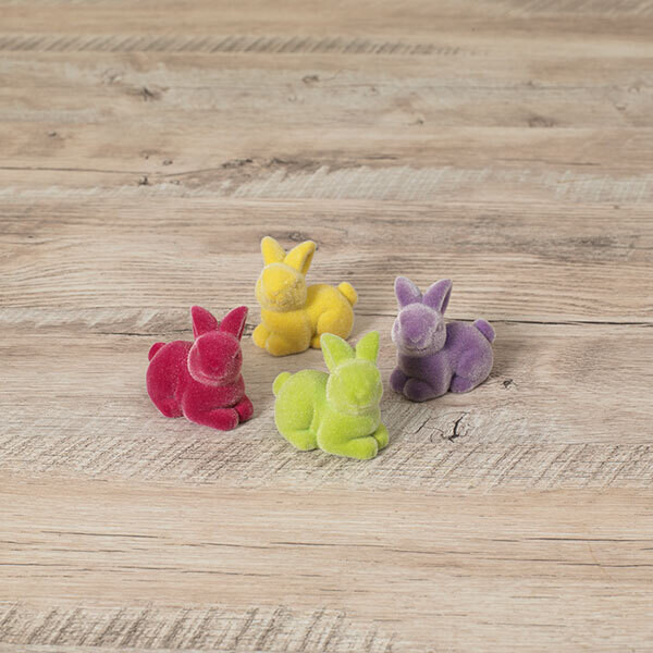 2"L Resin Flocked Easter Bunny