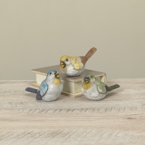 3.9"L Resin Bird, 3 Asst