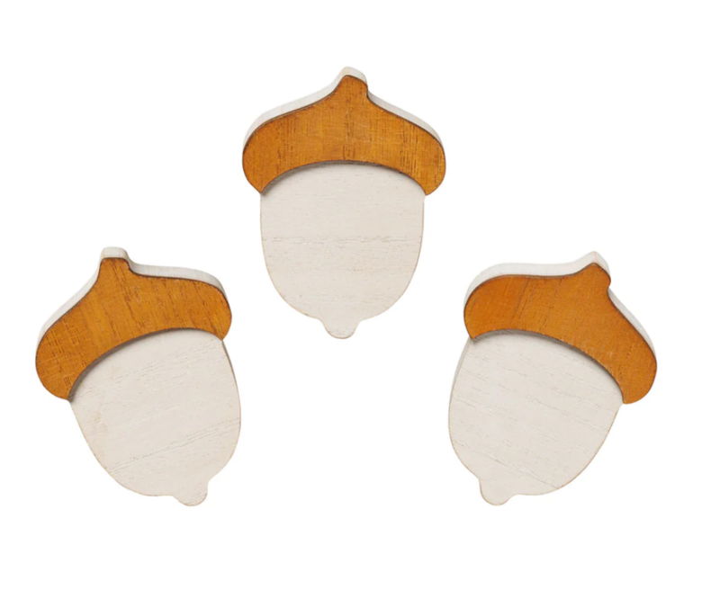 Lg Orange/White Acorns