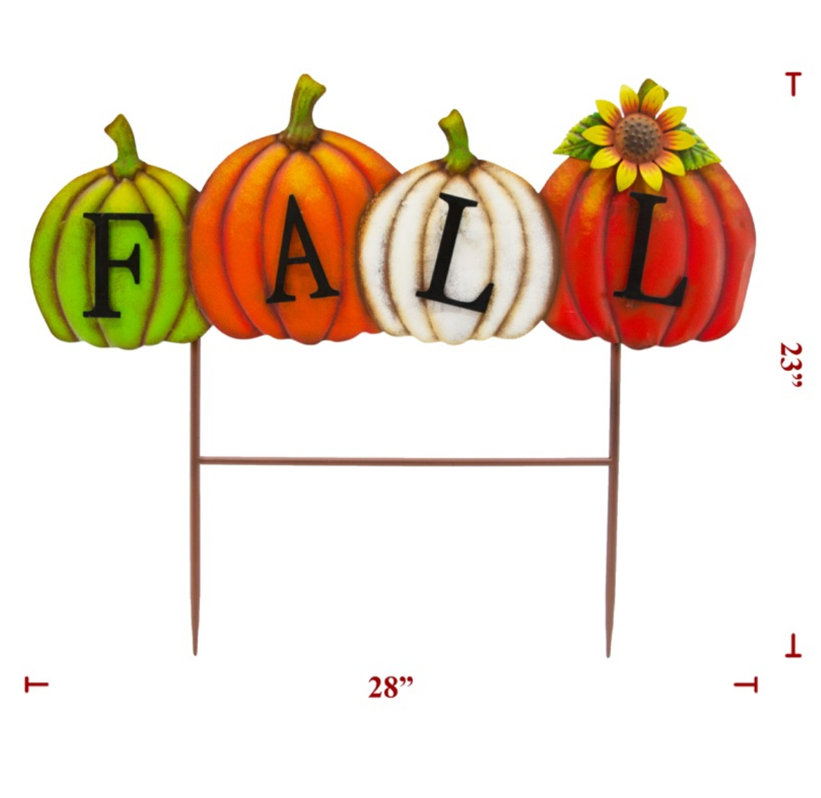 23" x 28" "Fall" Metal Pumpkins Horizontal