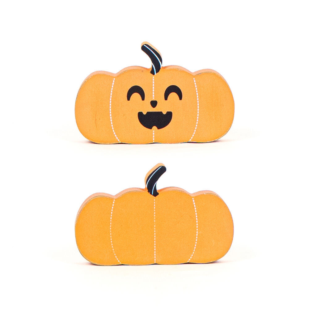 Orange Pumpkin Reversible Wood Cutout