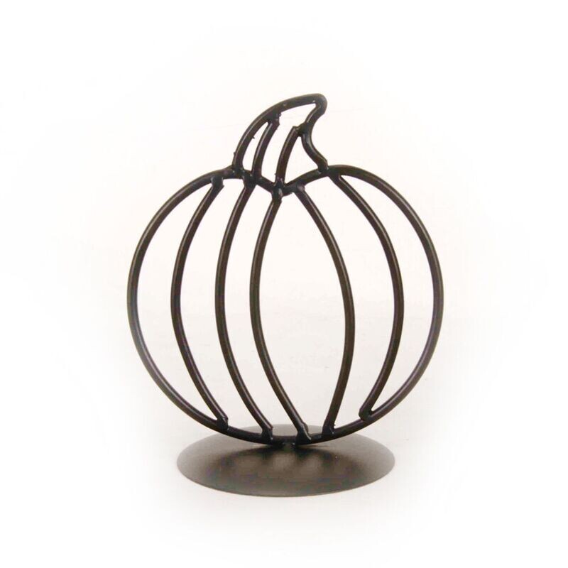 Black Metal Pumpkin on Stand