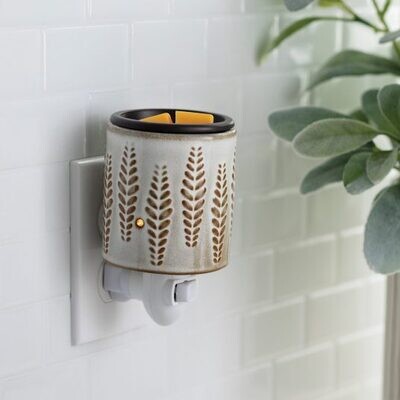 Pluggable Fragrance Warmer Flip Dish Wheat & Ivory