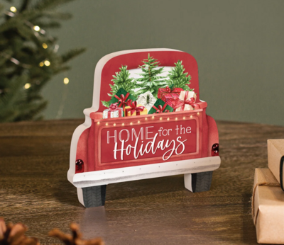 Home for Holidays Truck Shape Sign