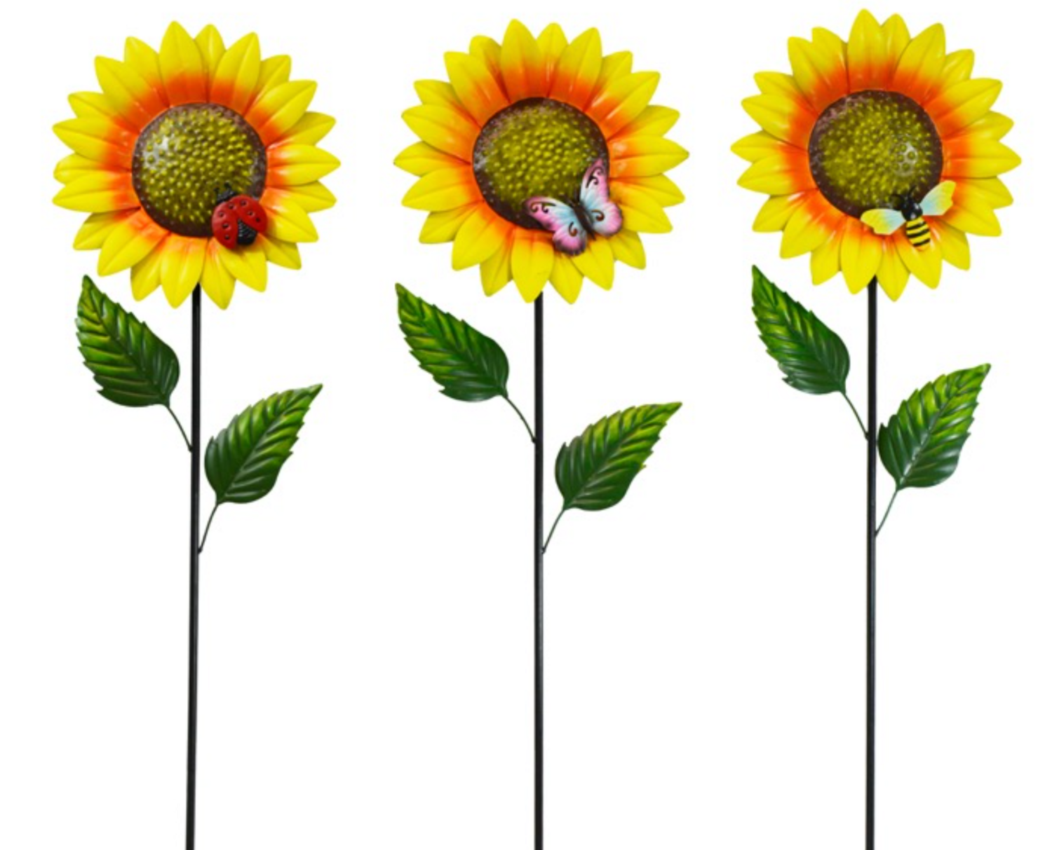 3 Asst Sunflowers On Pole