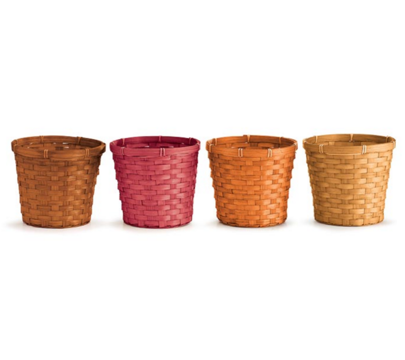 Wood Basket 6" Fall Colors