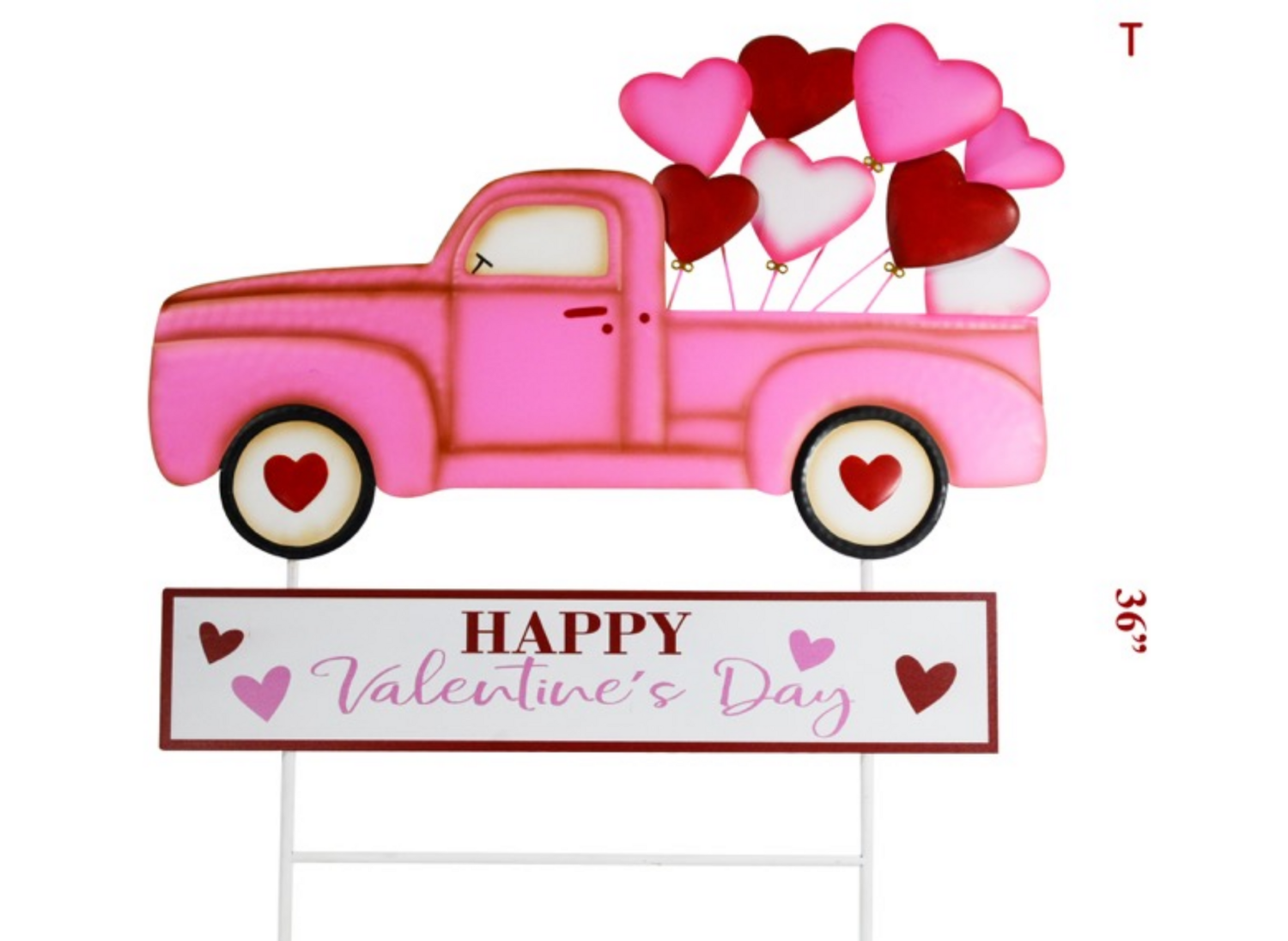 Metal Pink Valentines Truck