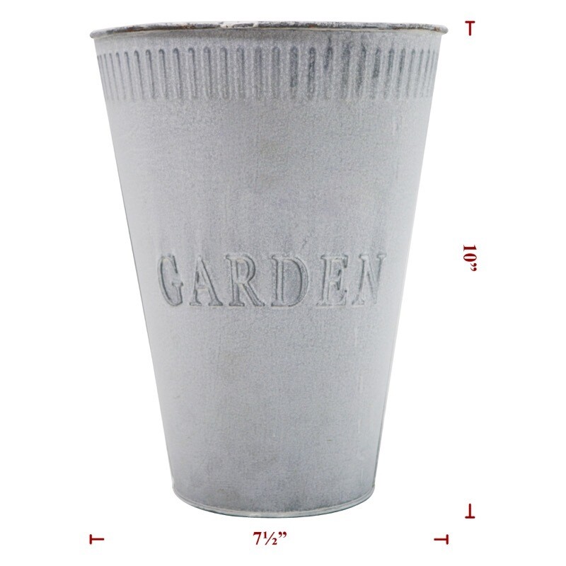 10" Galvanized Urn Tall Planter