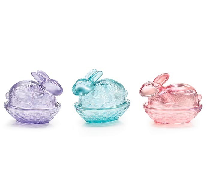 Glass Easter Candy Dish