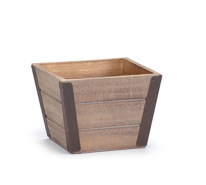 Wood Planter w/ Metal