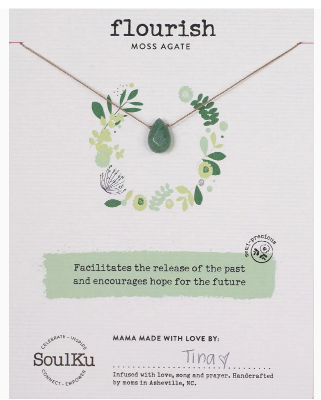 Soul-Shine Necklace Moss Agate - Flourish