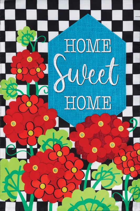 Applique-Geranium Check Flag