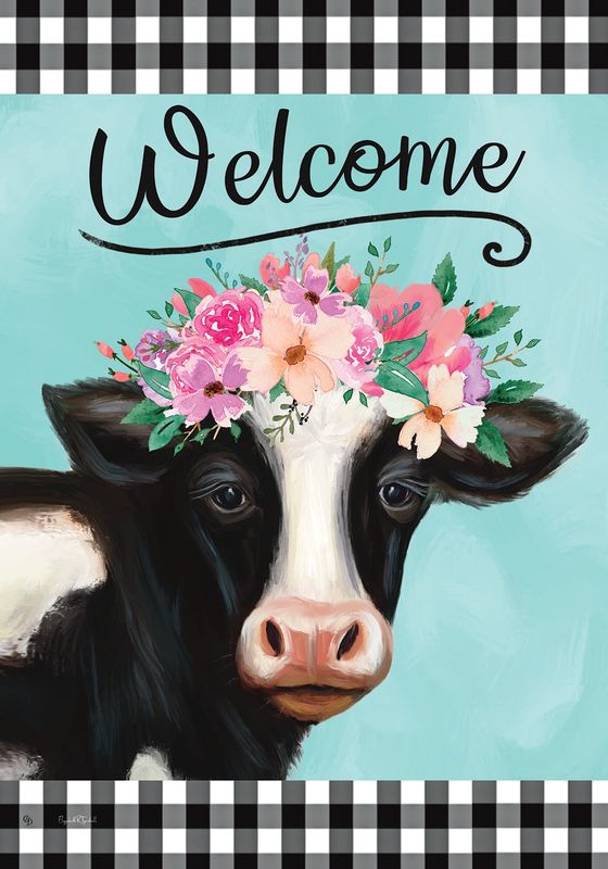 Floral Cow Flag
