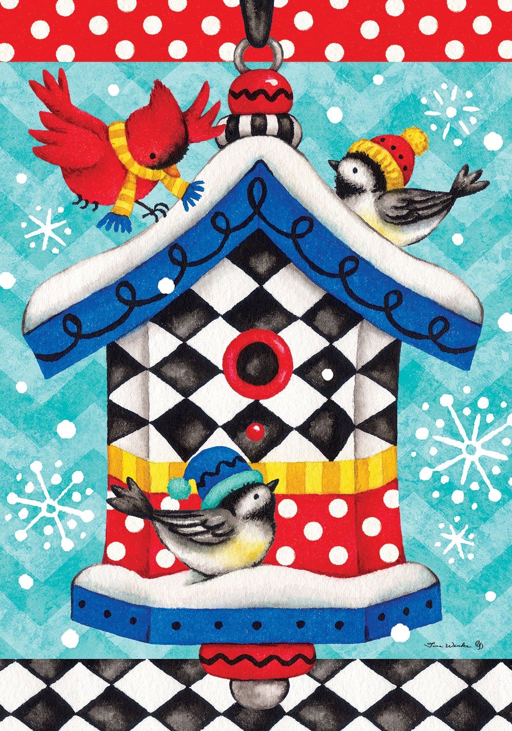 Whimsy Birdhouse Flag