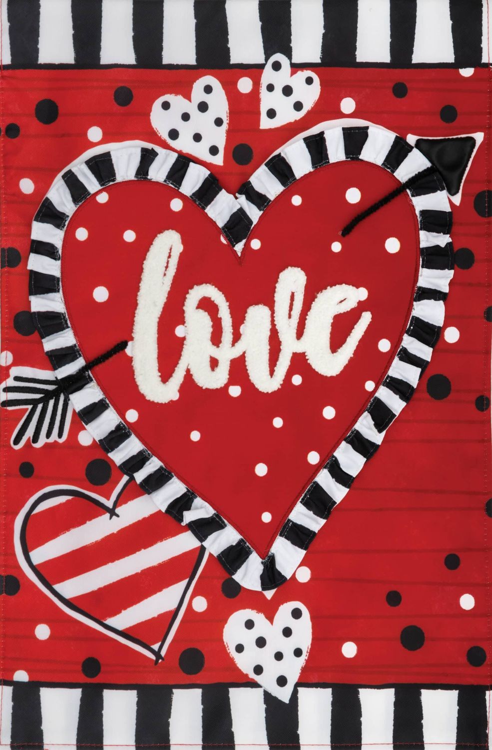 Love Heart Applique Flag