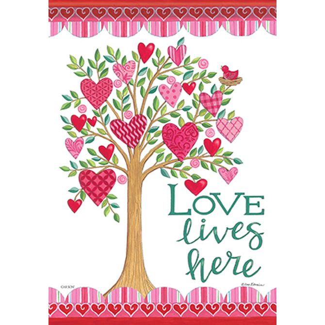 Love Lives Here Dura Soft Garden Flag