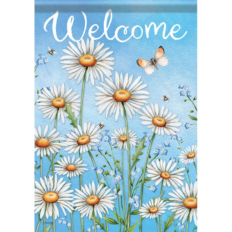 Daisies Welcome Dura Soft Garden Flag