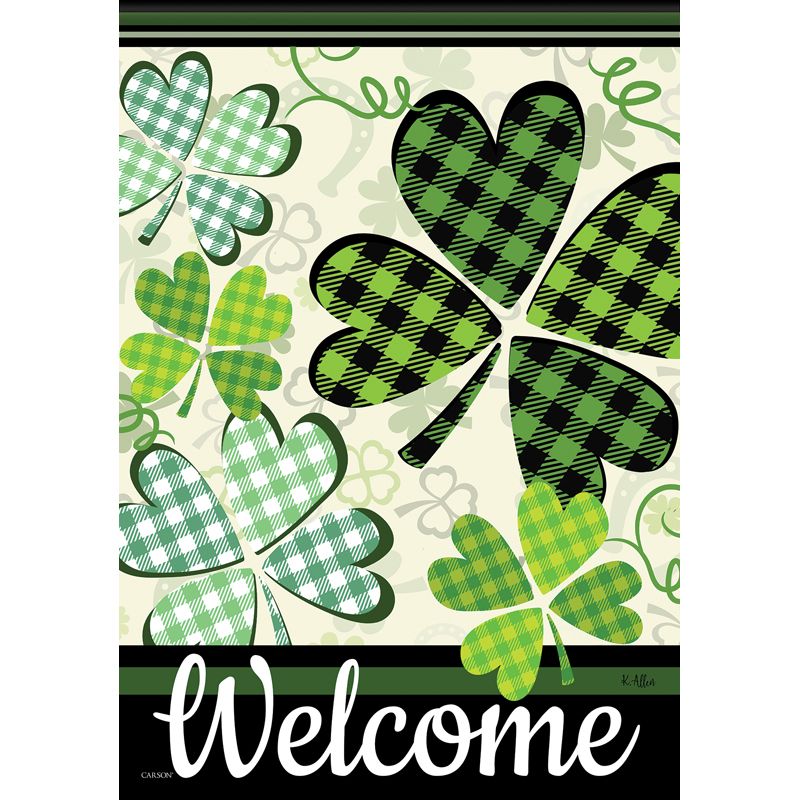 Shamrock Welcome Dura Soft Garden Flag