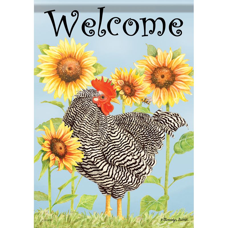 Chickens & Sunflowers Dura Soft Garden Flag