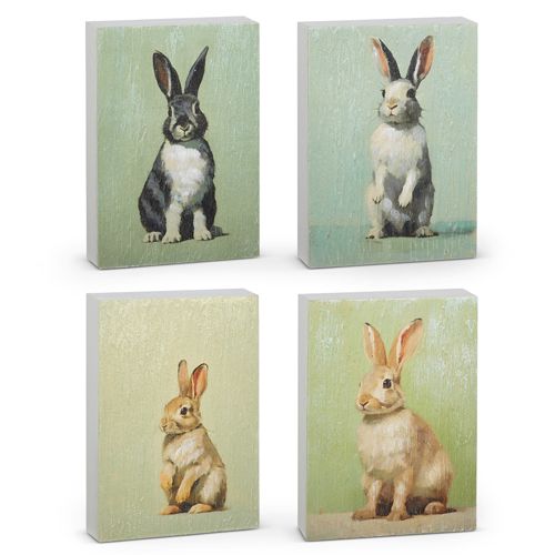 10" Spring Rabbit Wood Sign