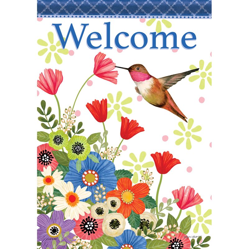 Garden Hummingbird Dura Soft Garden Flag