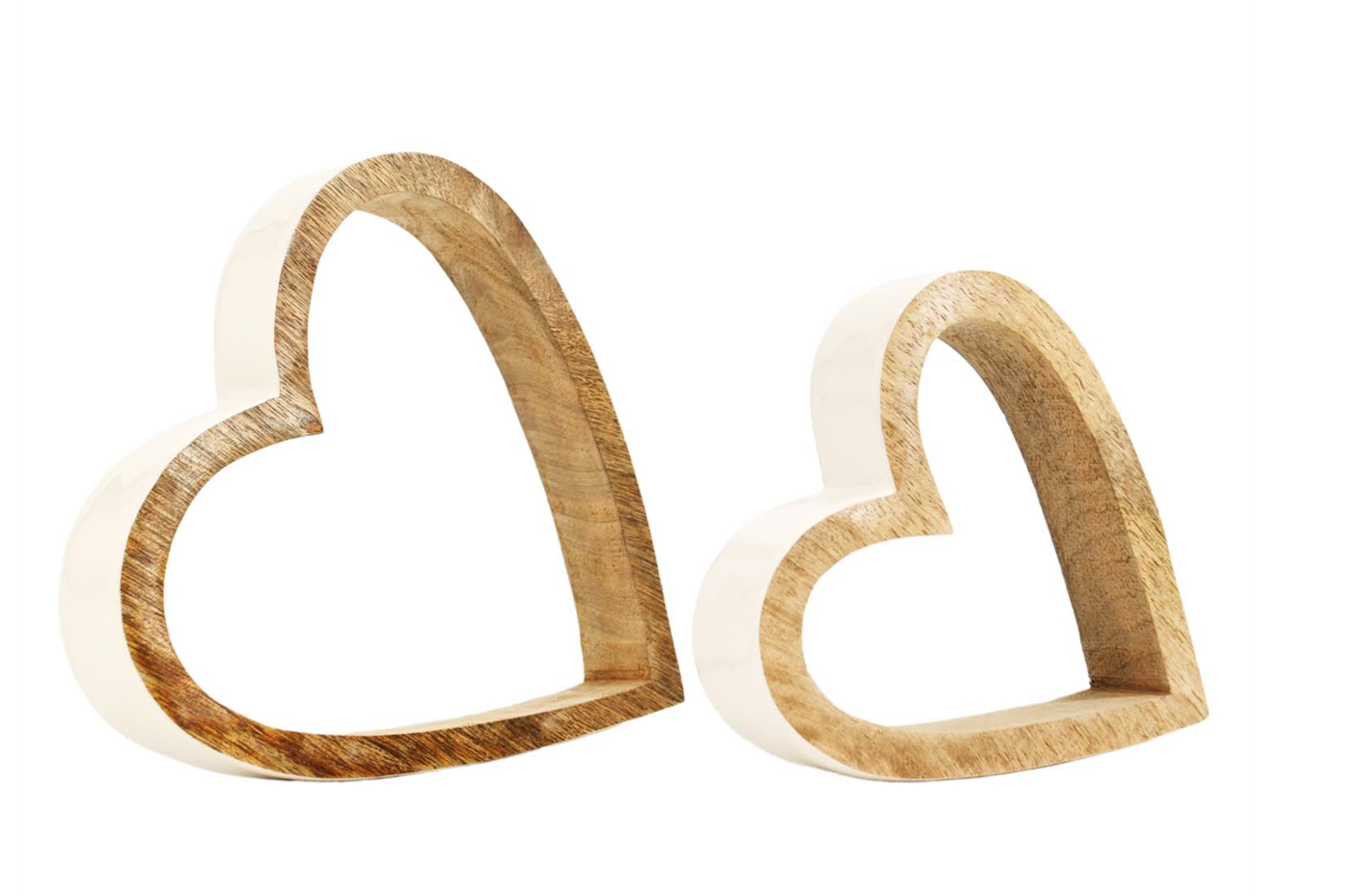 Enamel Edge Wood Hearts