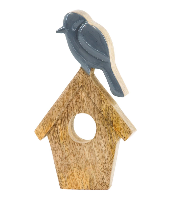 Blue Bird on Birdhouse Stand