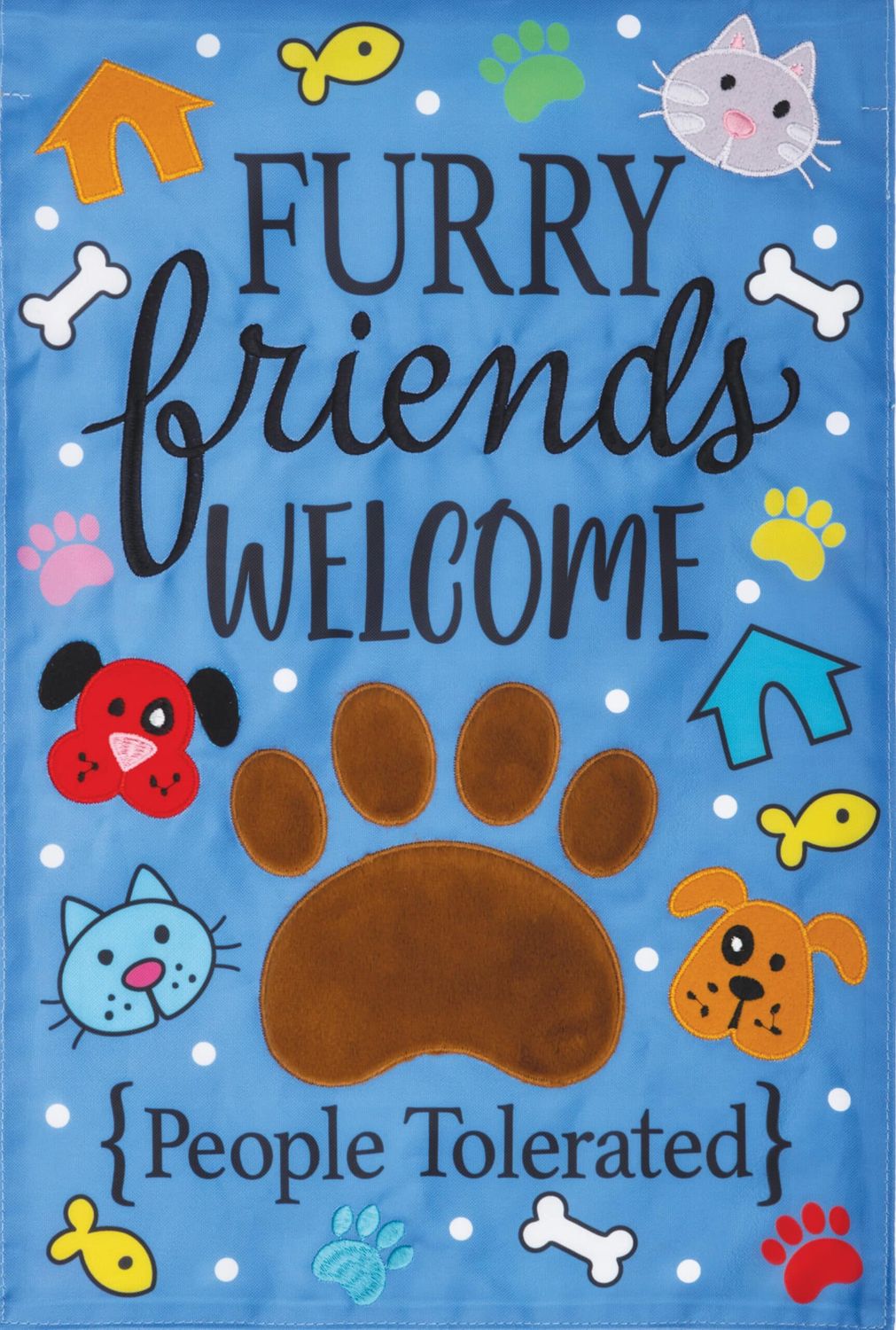 Furry Friends Applique Flag