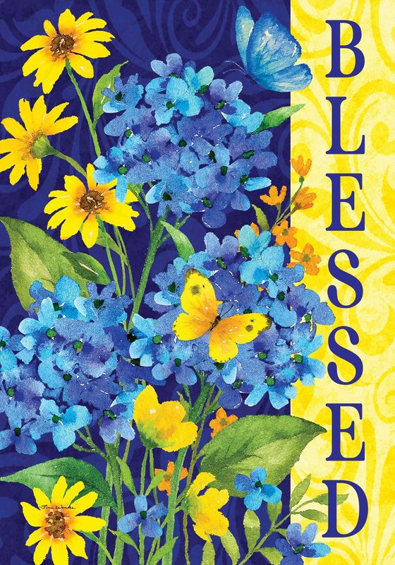 Blessed Hydrangeas Flag