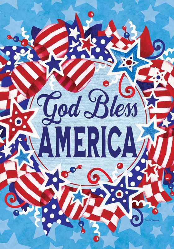 God Bless Wreath Flag