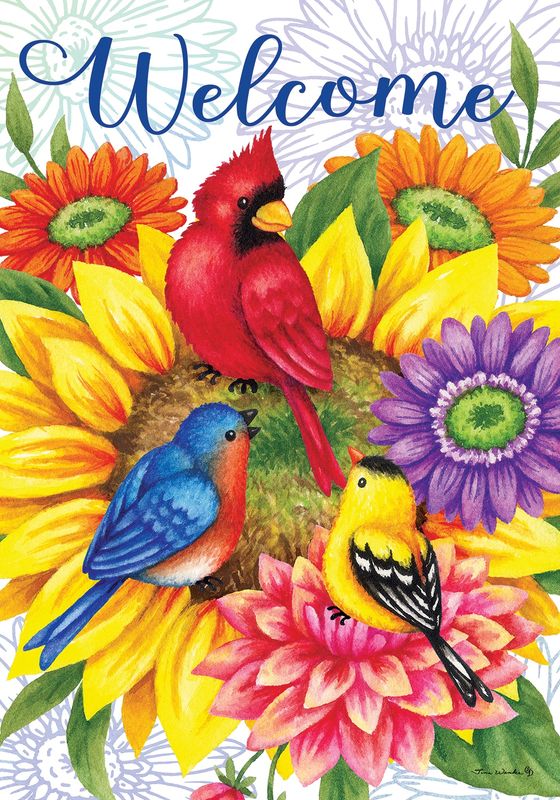 Birds and Flowers Flag