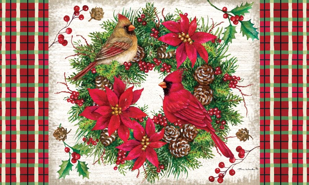 Cardinal Wreath Mat